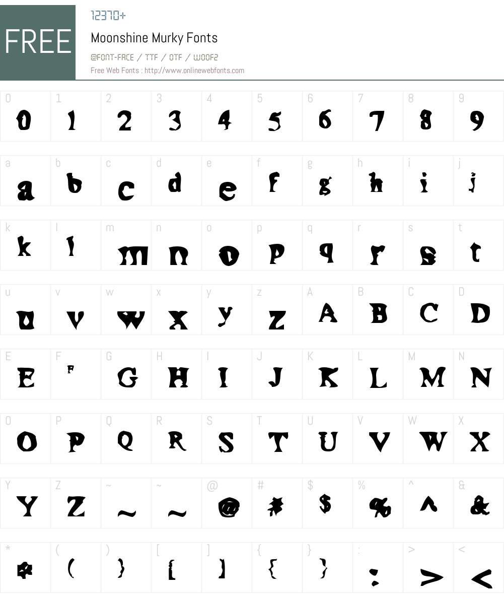 Moonshine Font Screenshots