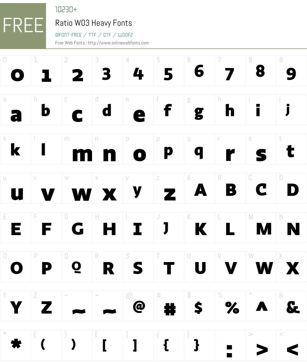 Ratio (p.s.type) Font Screenshots