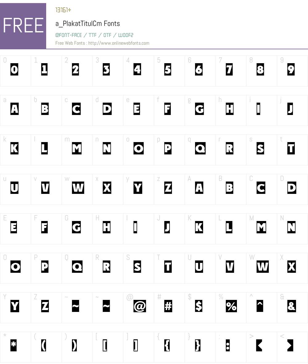 a_PlakatTitulCm Font Screenshots