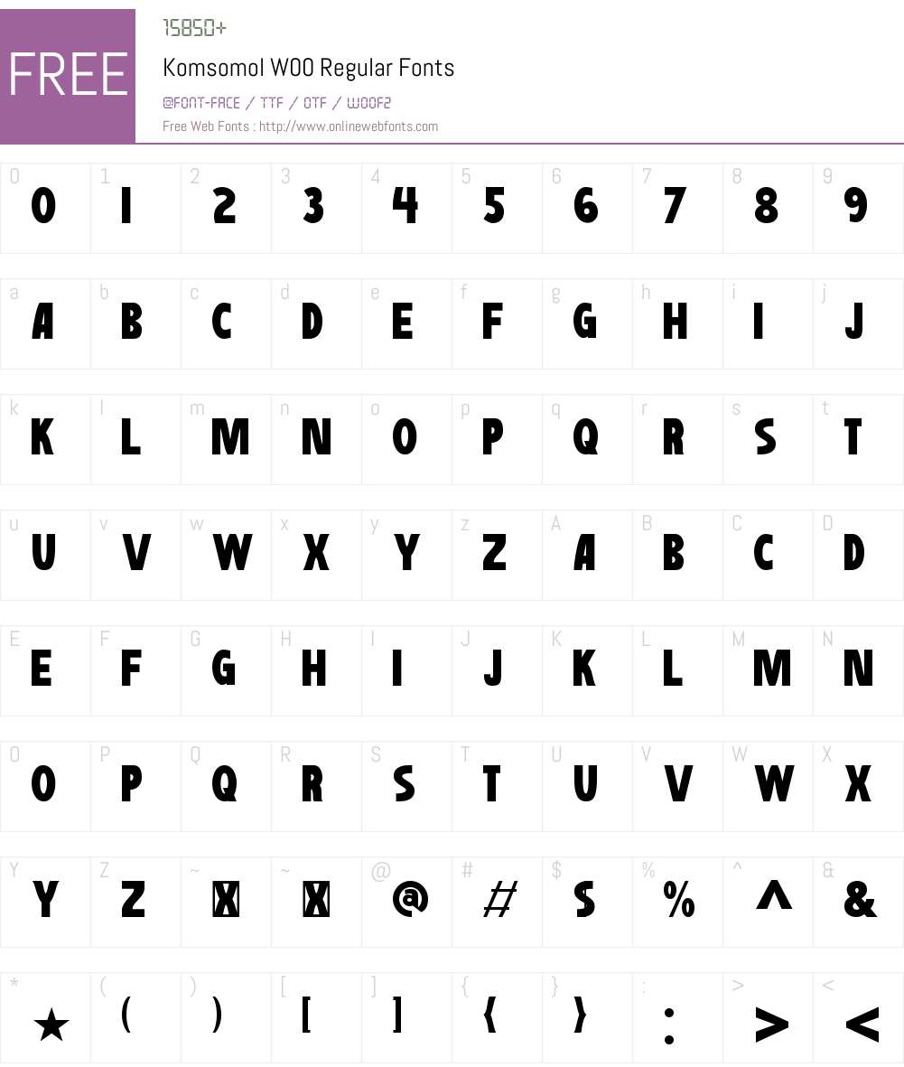 KomsomolW00-Regular Font Screenshots
