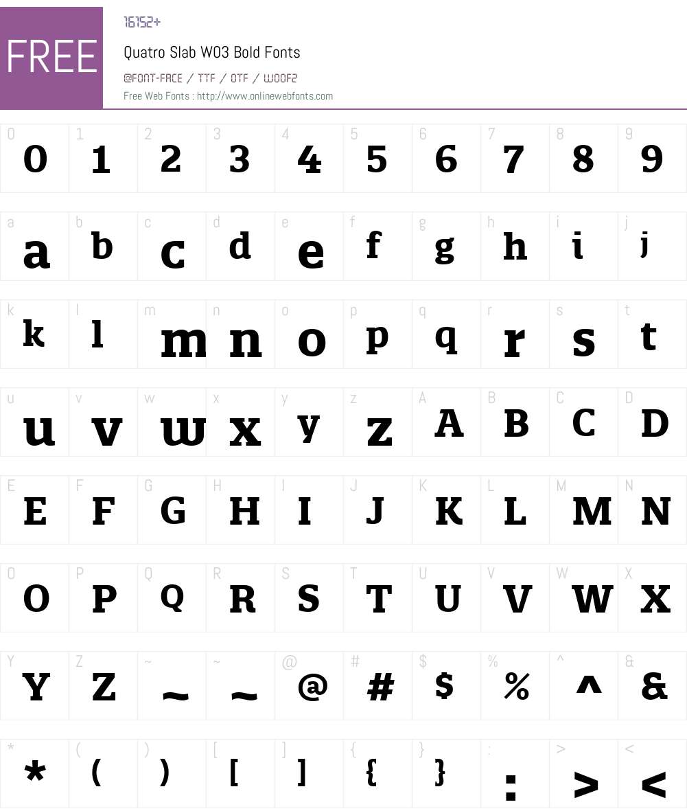 Quatro Slab Font Screenshots