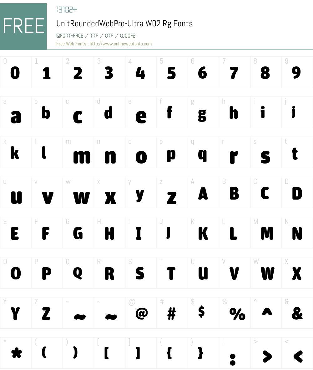 UnitRoundedWebPro-UltraW Font Screenshots