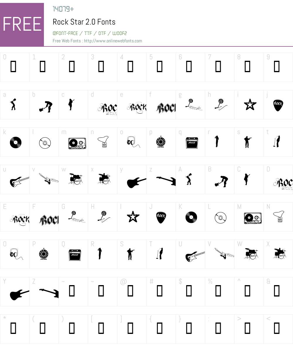 Rock Star 2.0 Font Screenshots
