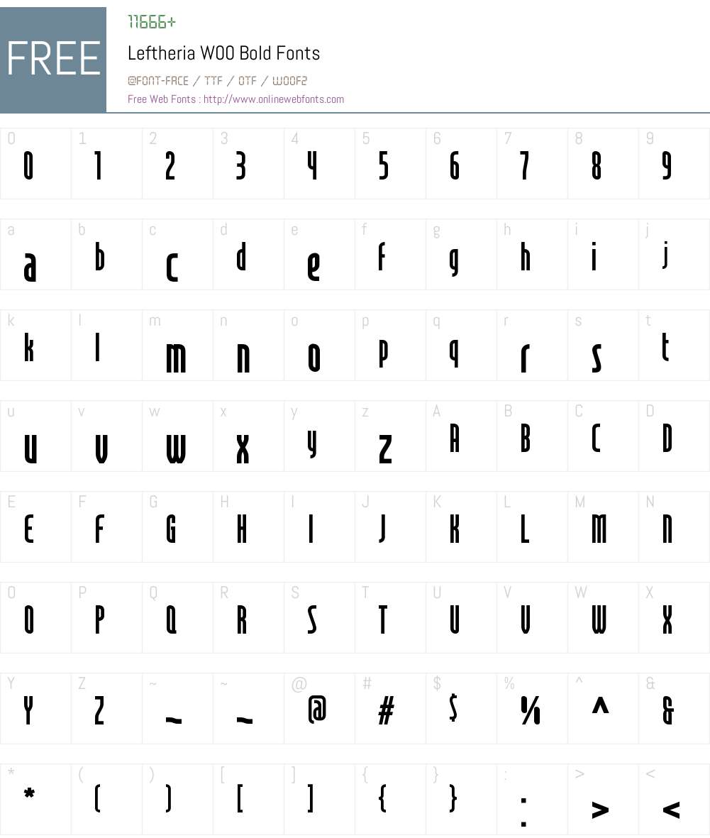 LeftheriaW00-Bold Font Screenshots