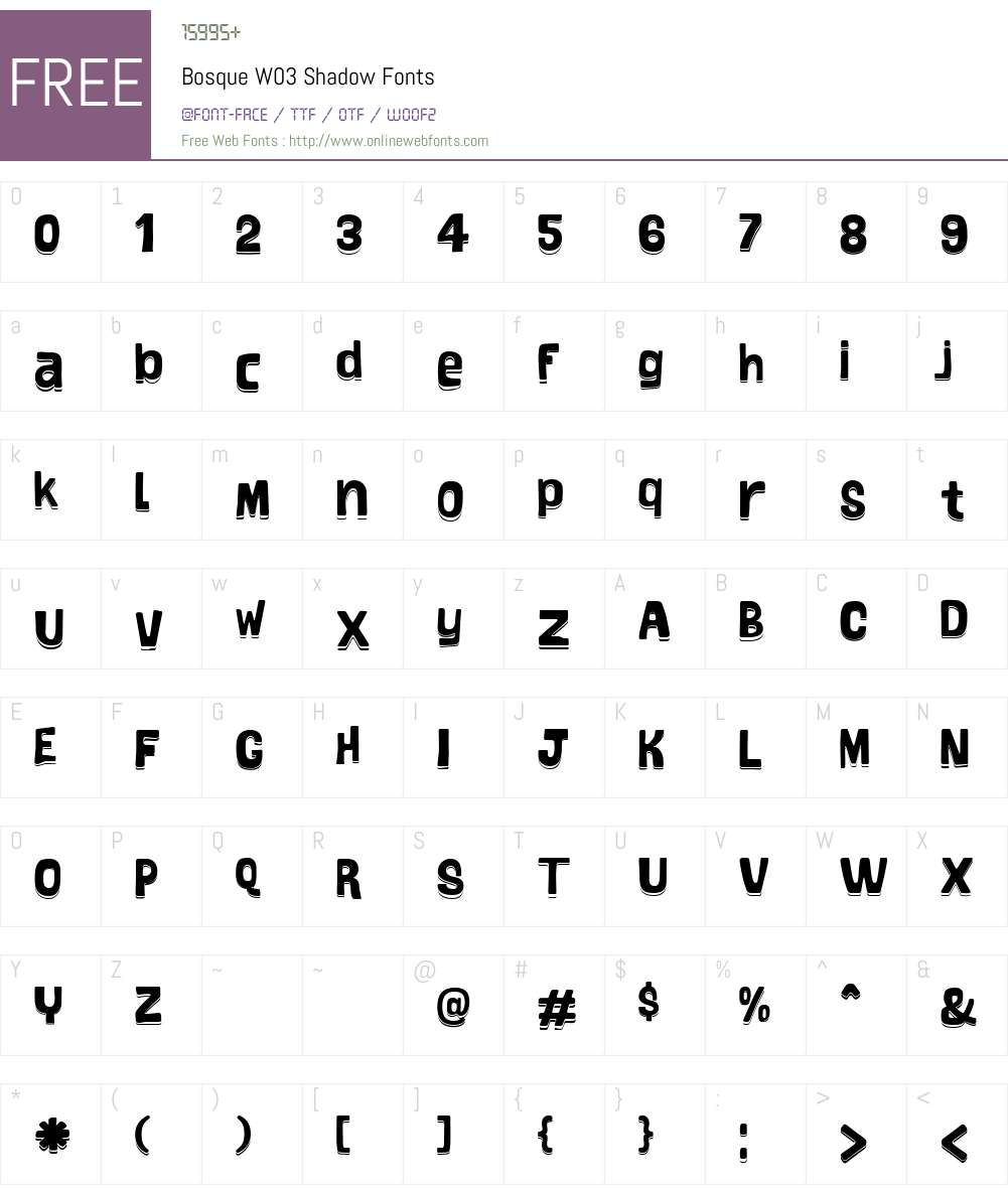 BosqueW03-Shadow Font Screenshots