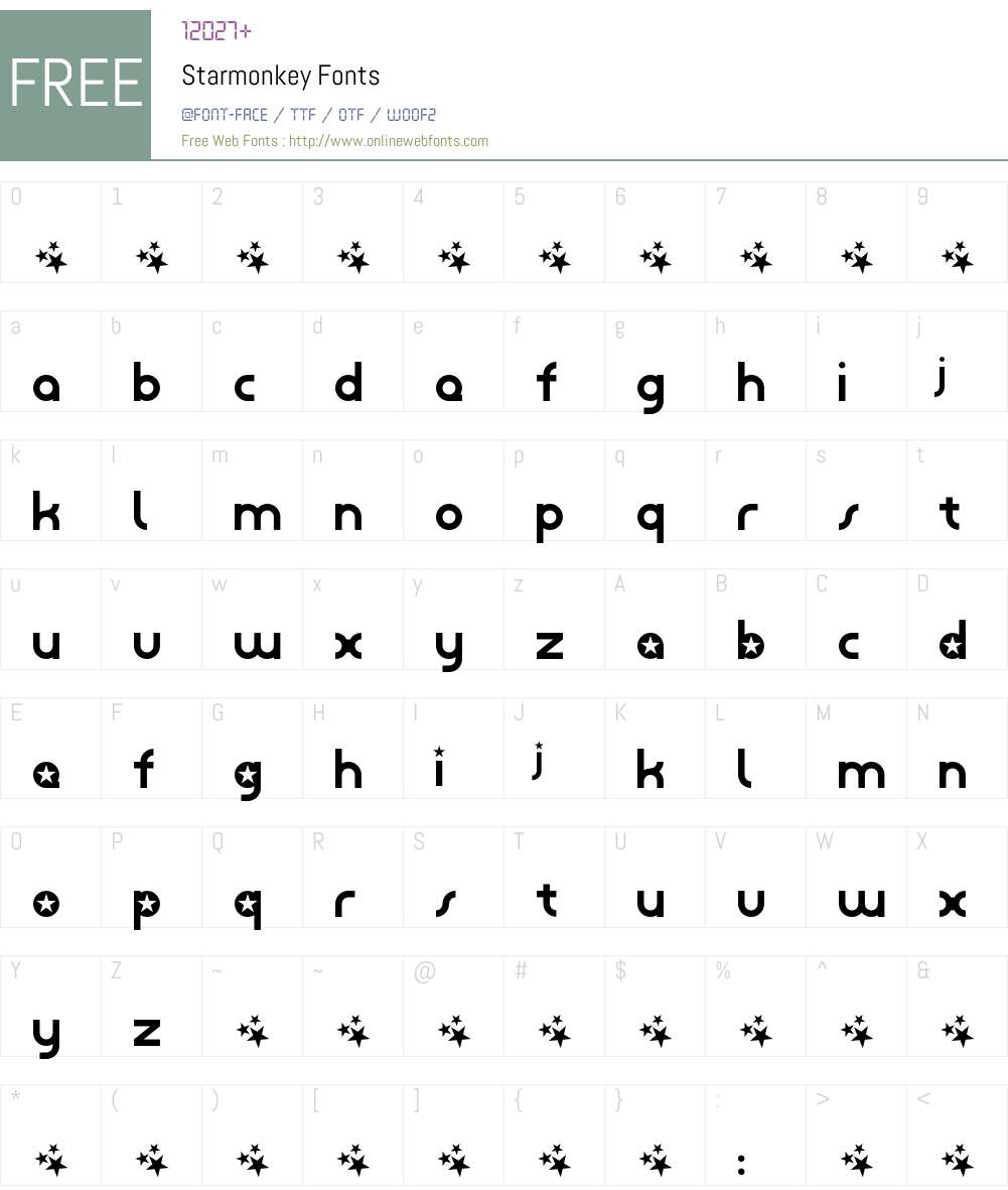 Starmonkey Font Screenshots