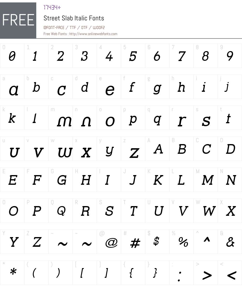 Street Slab Font Screenshots