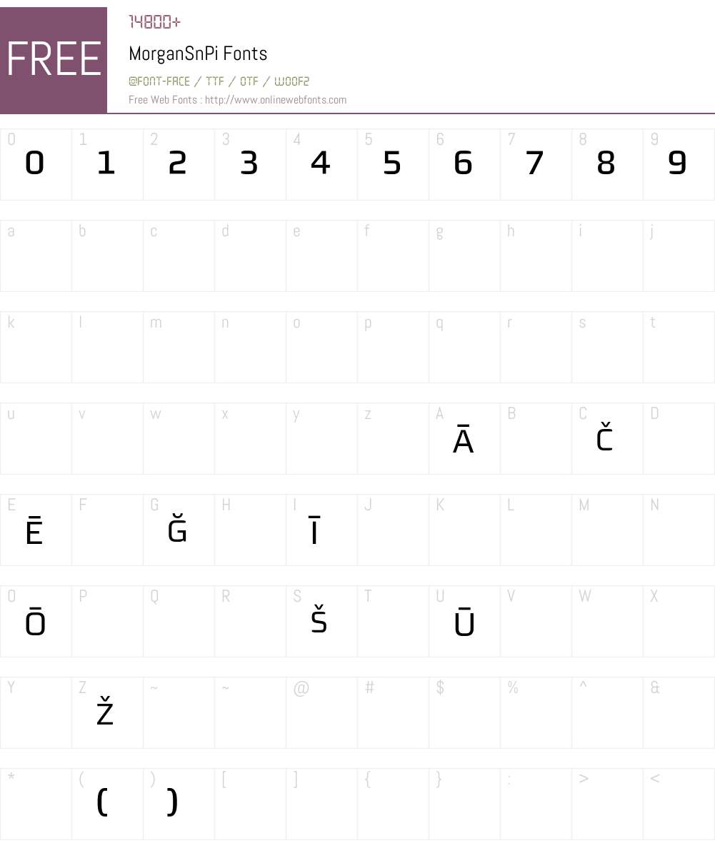 MorganSnPi Font Screenshots