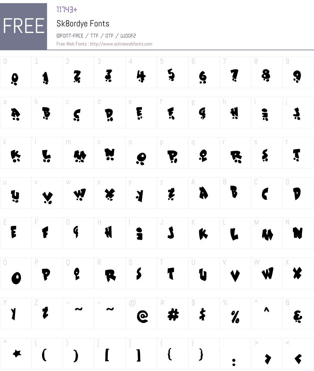 Sk8ordye Font Screenshots