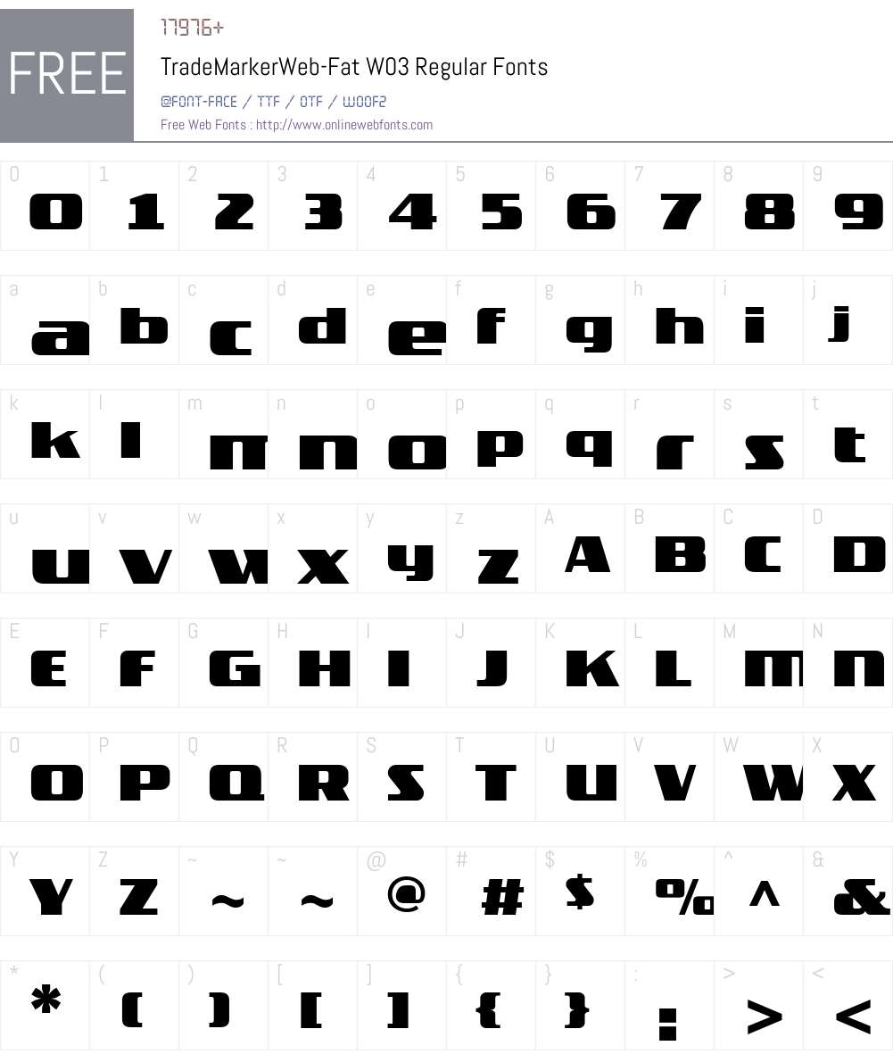 FF TradeMarker Font Screenshots