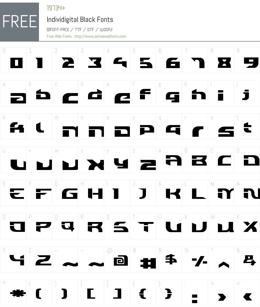 Individigital Black Font Screenshots