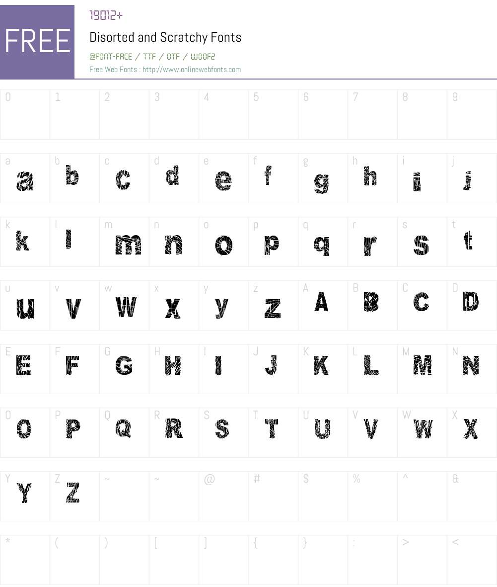 Disorted and Scratchy Font Screenshots
