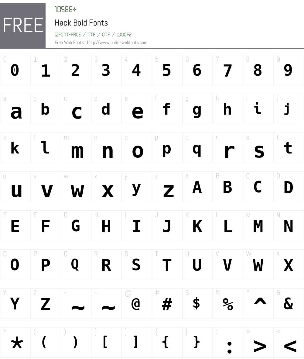 Hack Font Screenshots