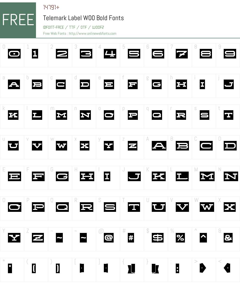 TelemarkLabelW00-Bold Font Screenshots