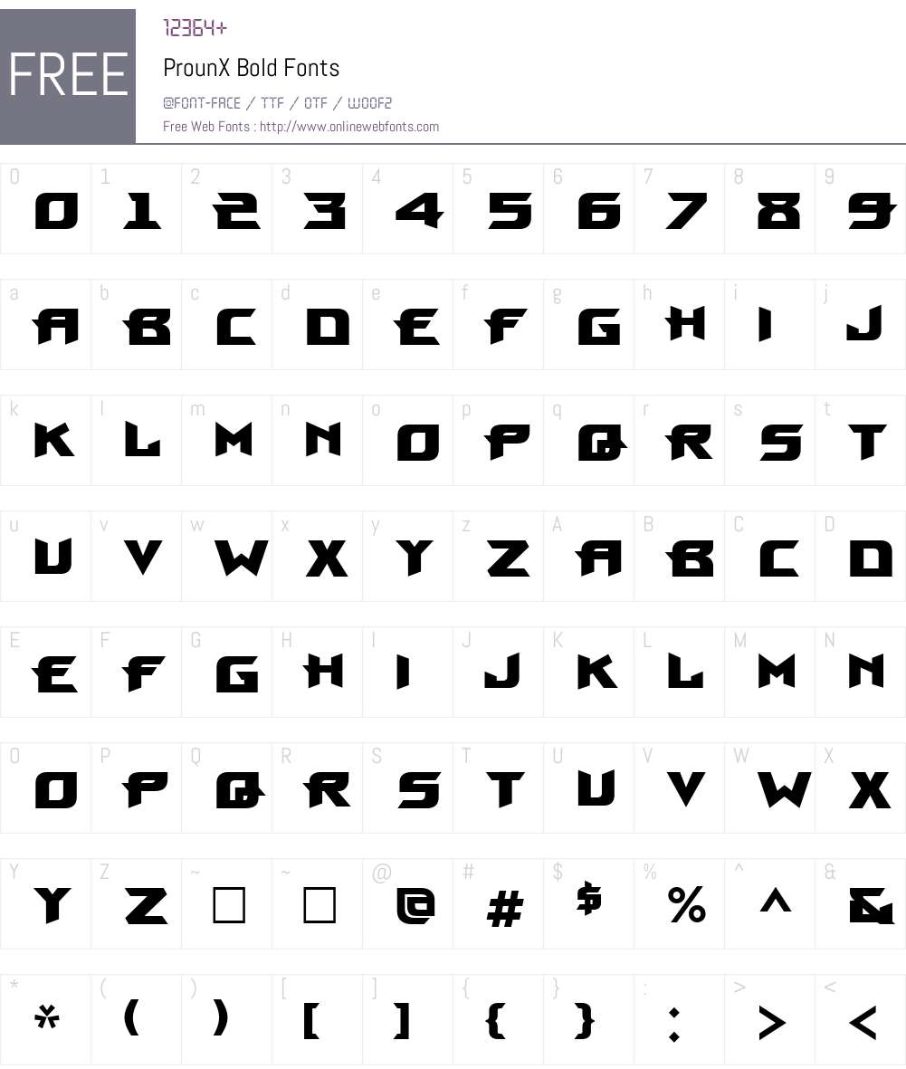 ProunX Font Screenshots