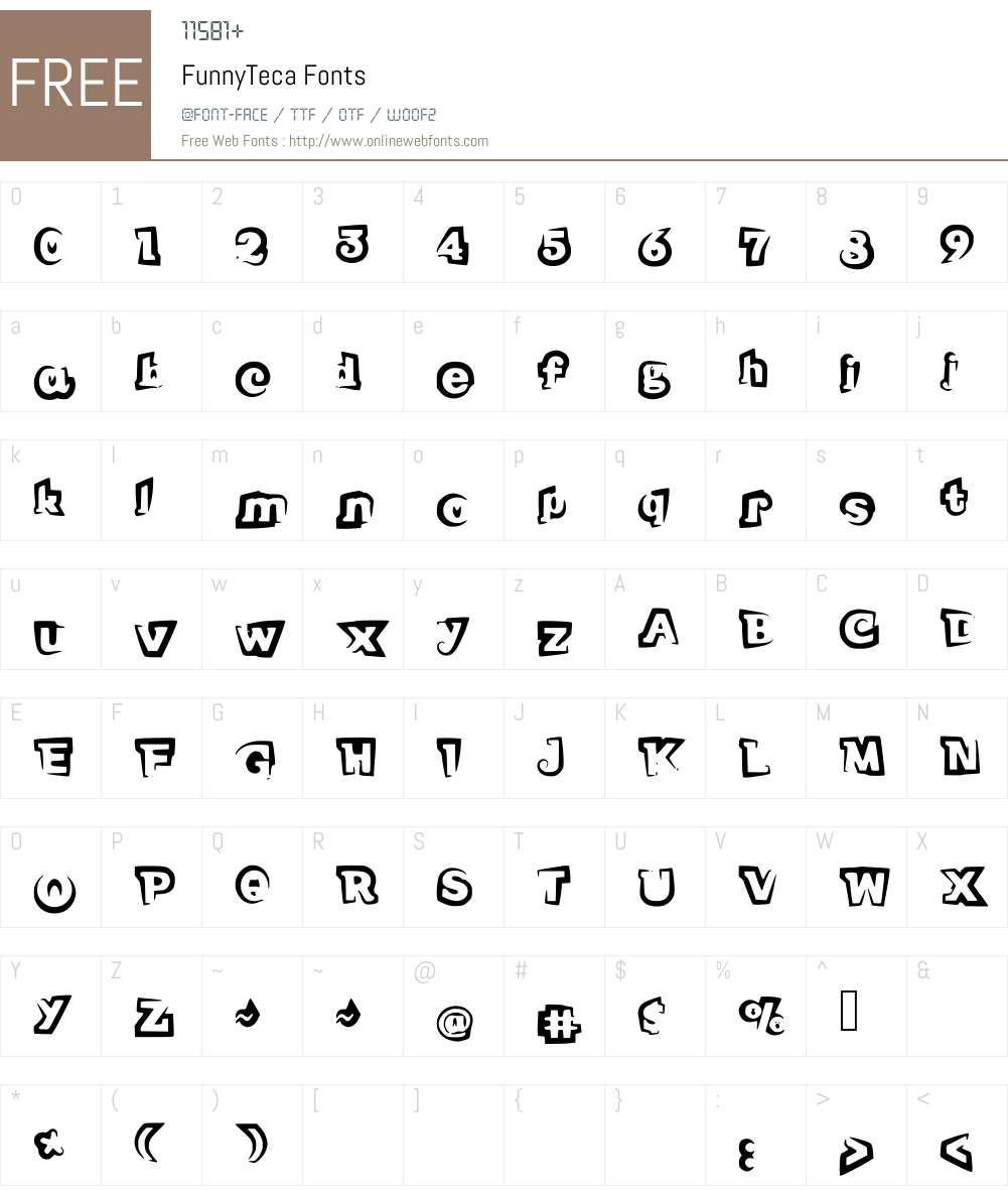 FunnyTeca Font Screenshots