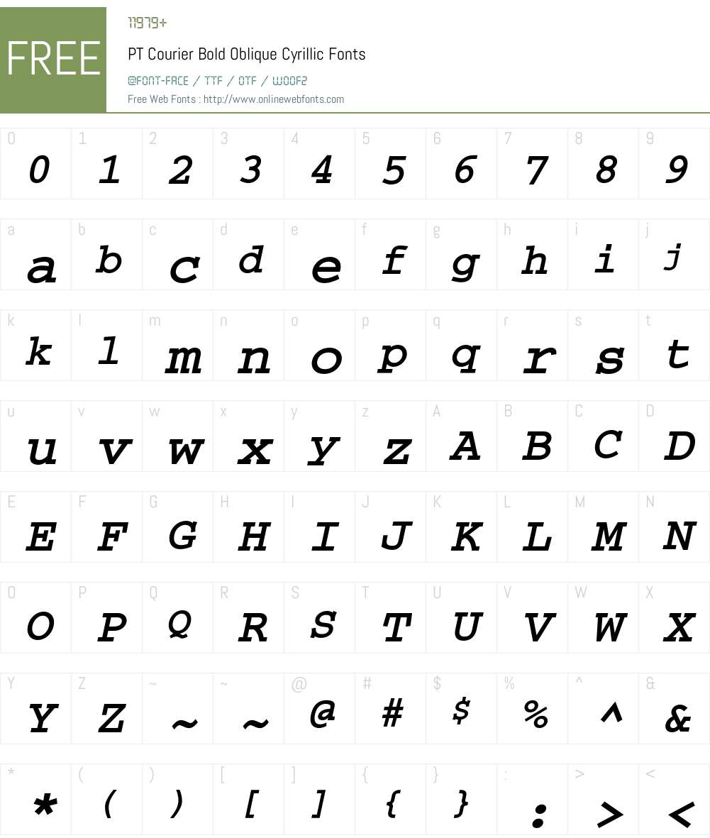 CourierC Font Screenshots