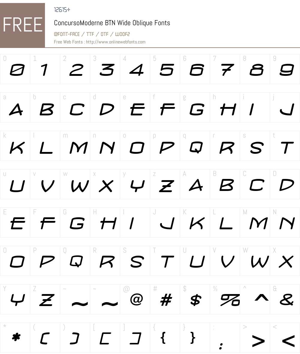 ConcursoModerne BTN Wide Font Screenshots