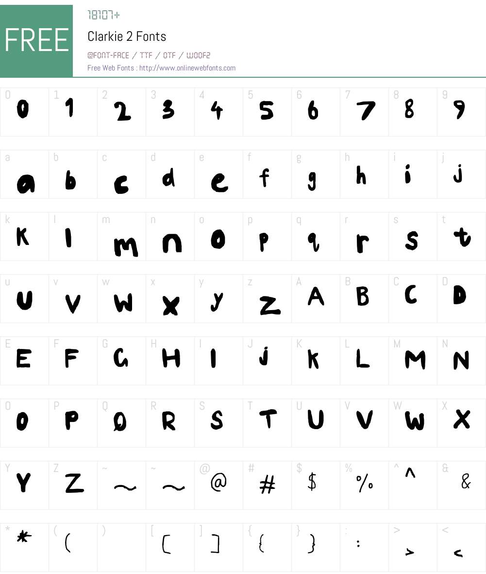 Clarkie 2 Font Screenshots