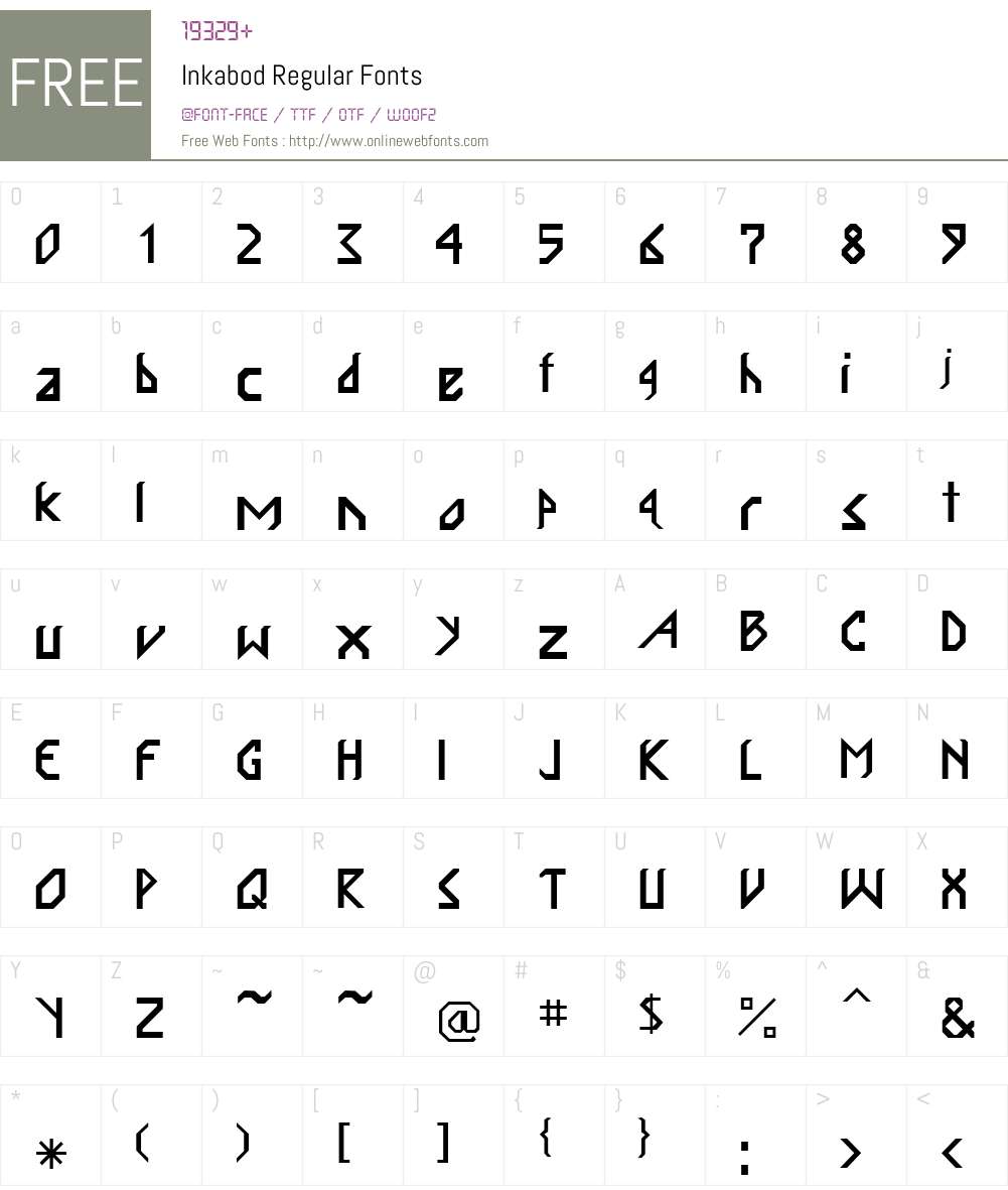 Inkabod Font Screenshots