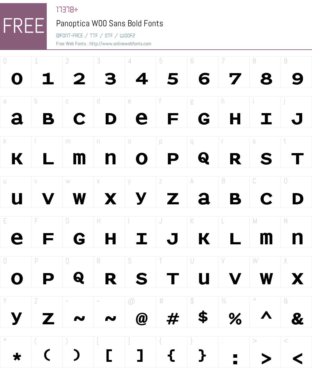 PanopticaW00-SansBold Font Screenshots