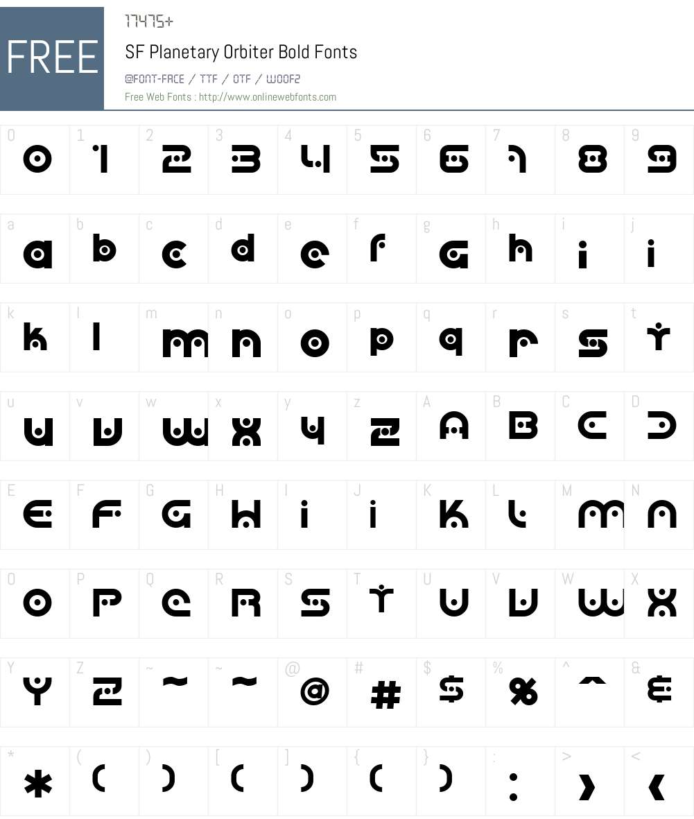 SF Planetary Orbiter Font Screenshots