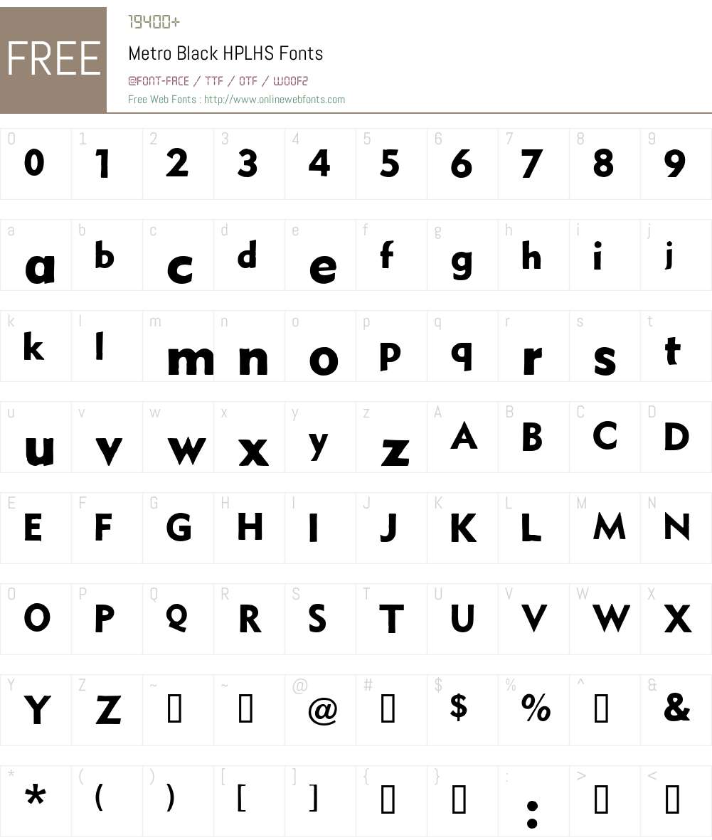 Metro Black Font Screenshots