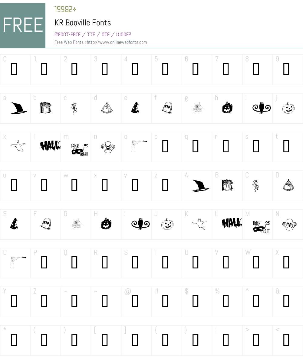 KR Booville Font Screenshots