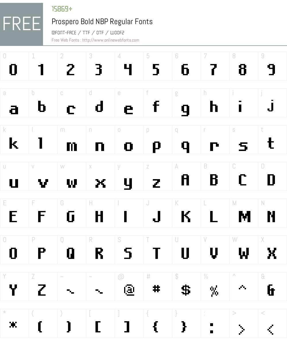 Prospero Bold NBP Font Screenshots