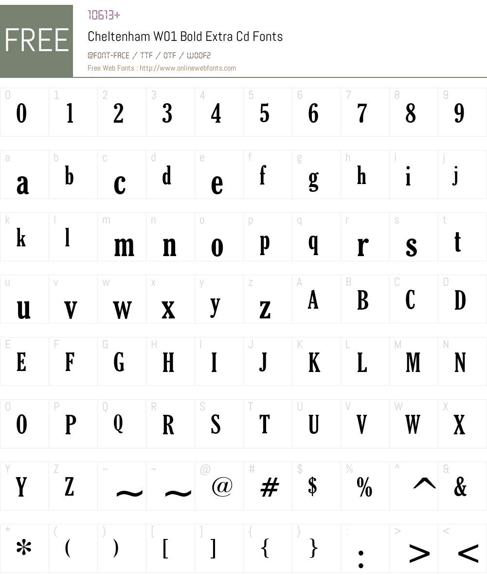 CheltenhamW01-BoldExtraCd Font Screenshots