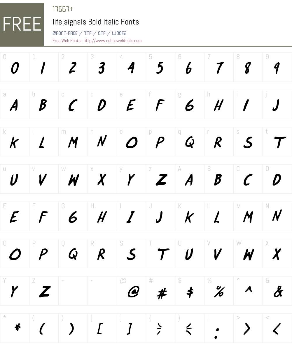life signals Font Screenshots