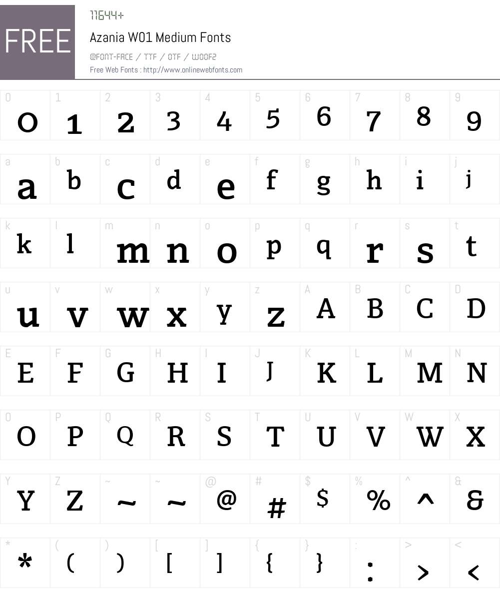 AzaniaW01-Medium Font Screenshots