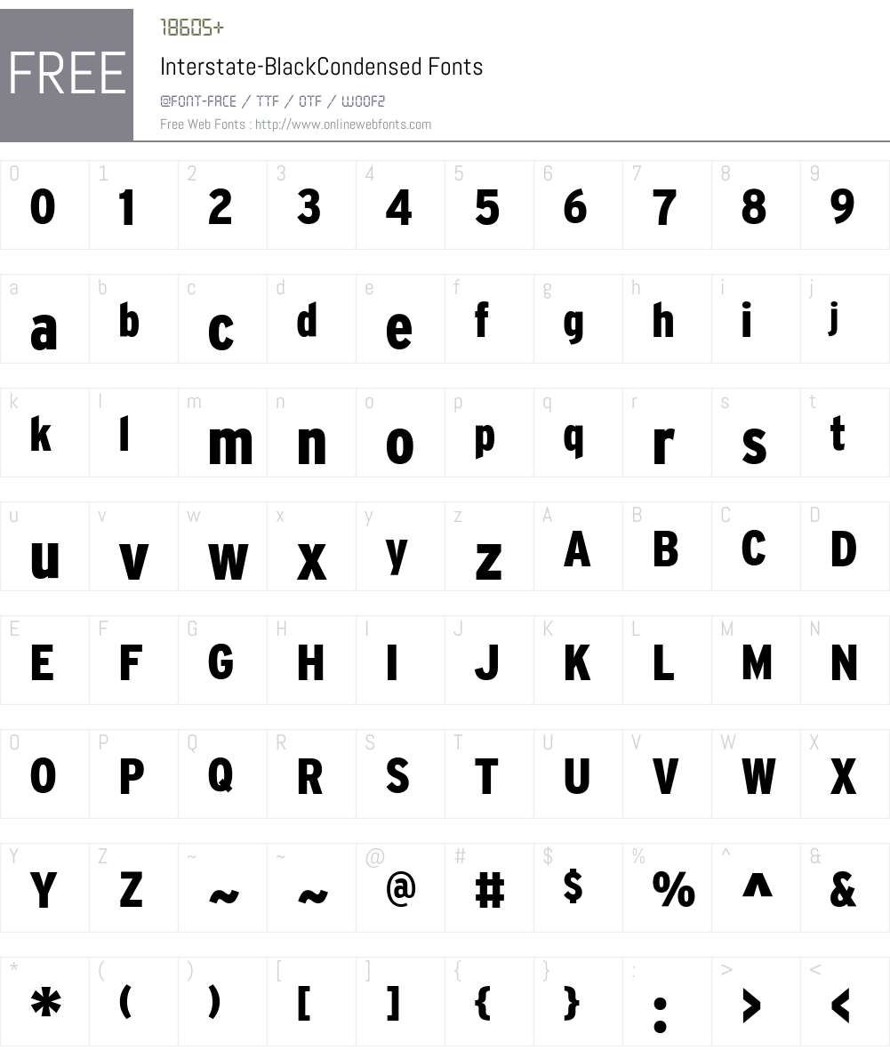 Interstate-BlackCondensed Font Screenshots