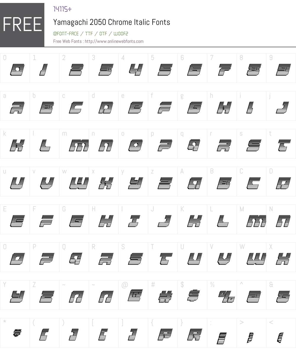 Yamagachi 2050 Chrome Italic Font Screenshots
