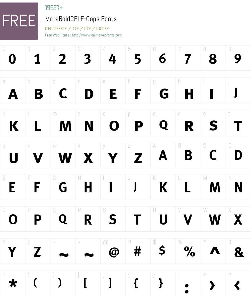 MetaBoldCELF Font Screenshots