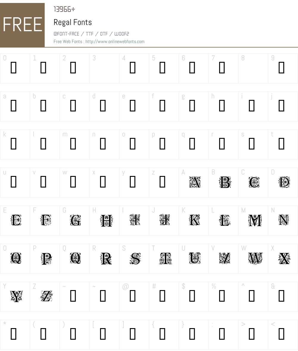Regal Font Screenshots