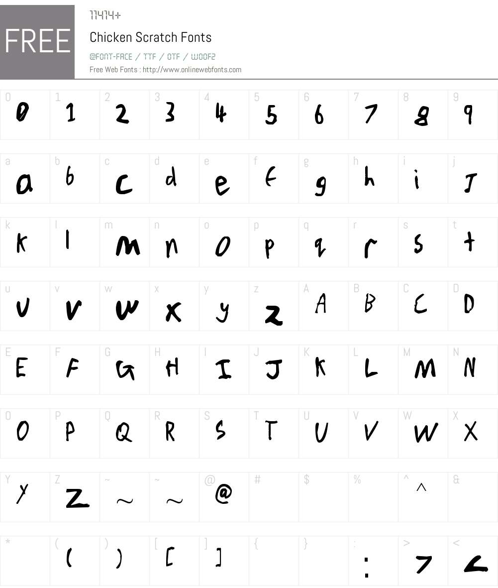 Chicken Scratch Font Screenshots