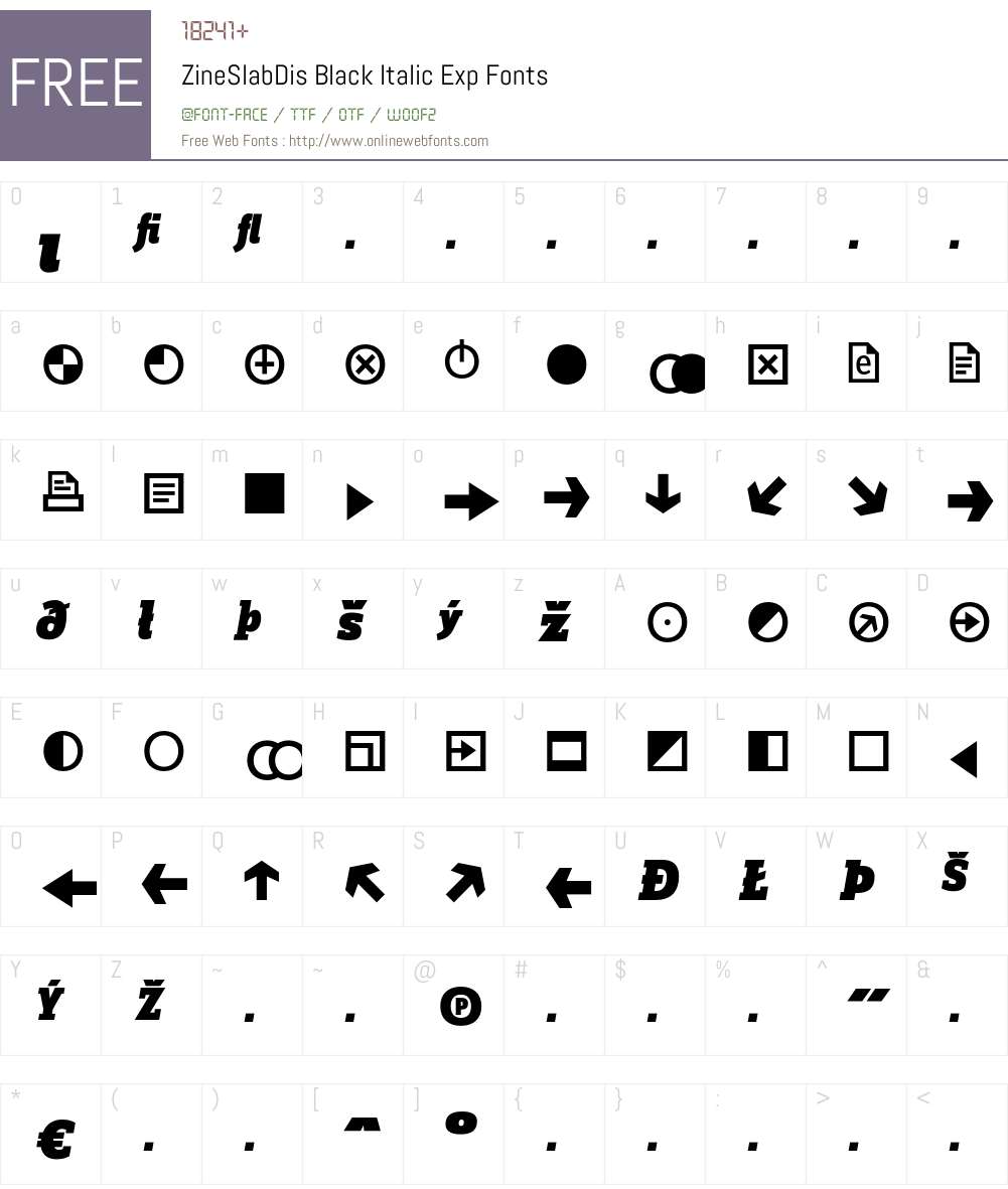 ZineSlabDis Font Screenshots