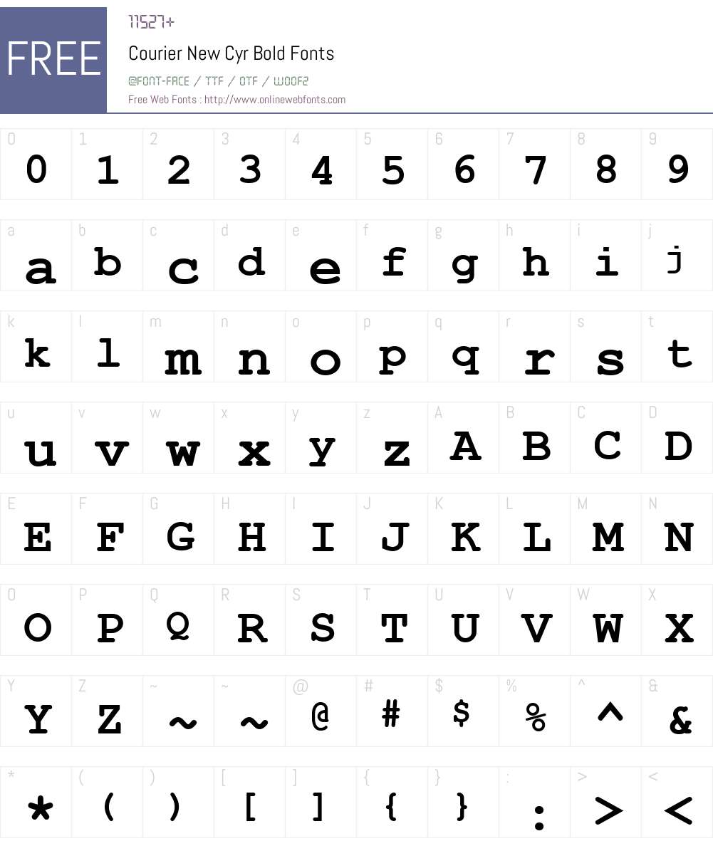 Courier New Cyr Font Screenshots