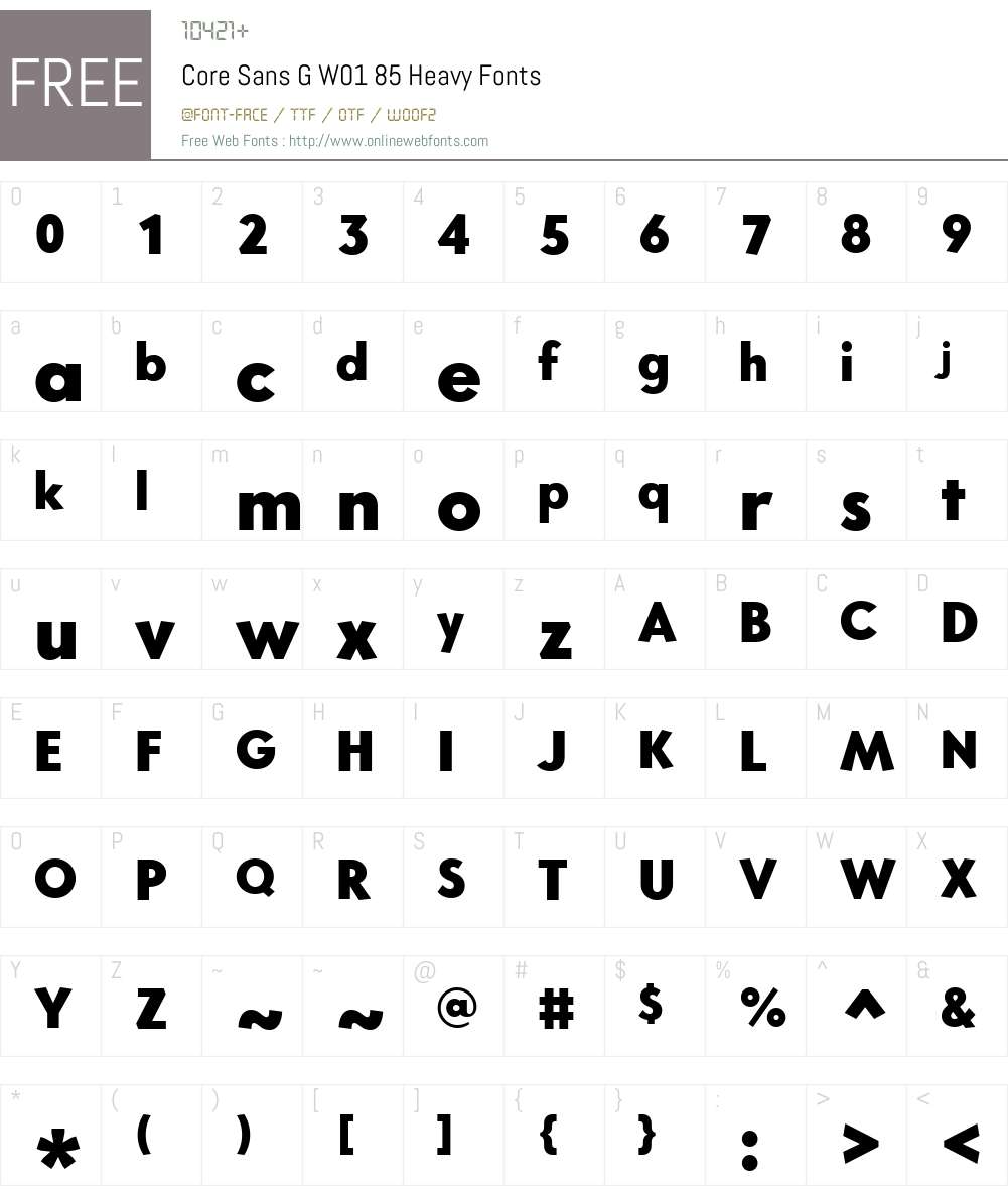CoreSansGW01-85Heavy Font Screenshots