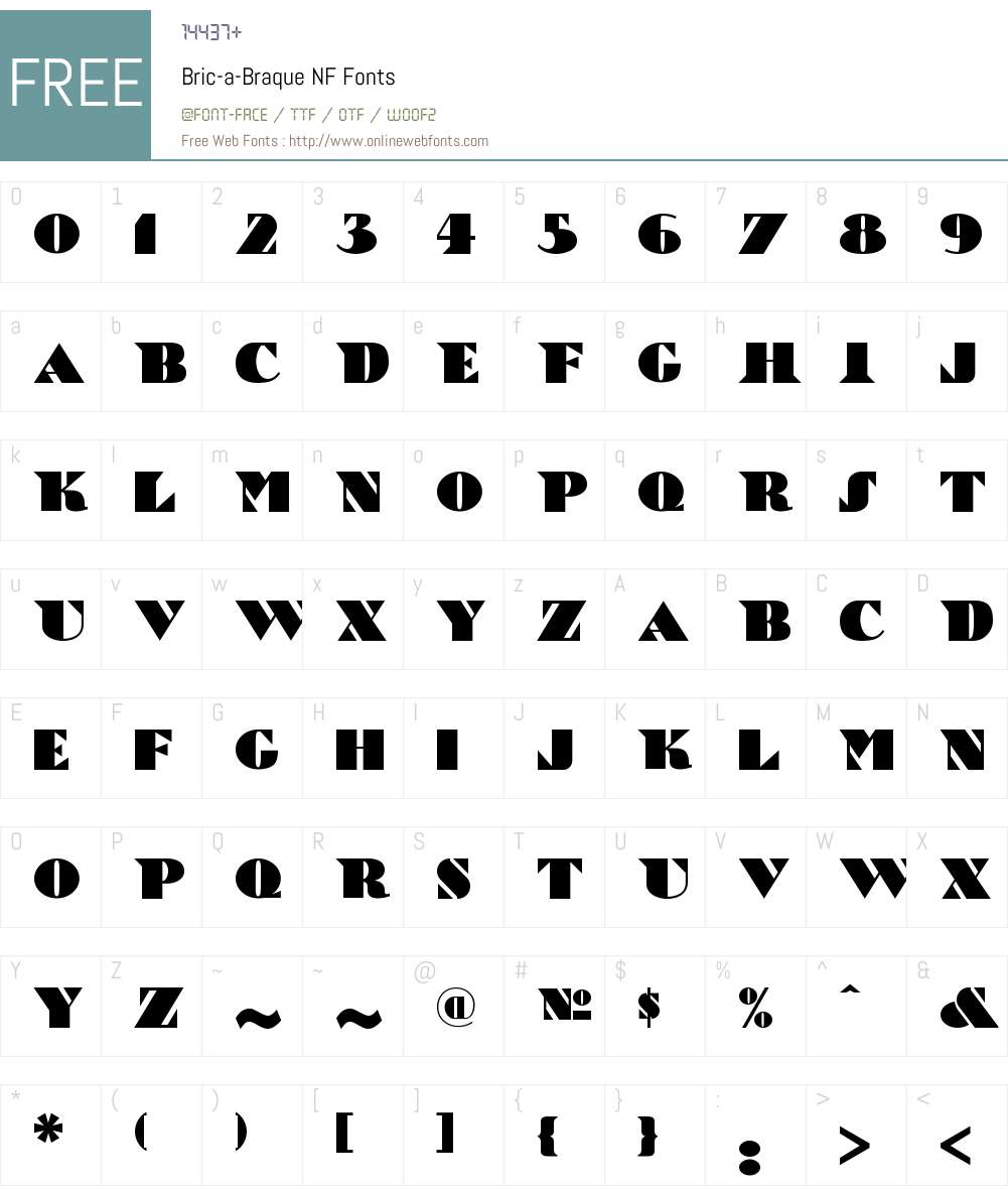 Bric-a-Braque NF Font Screenshots
