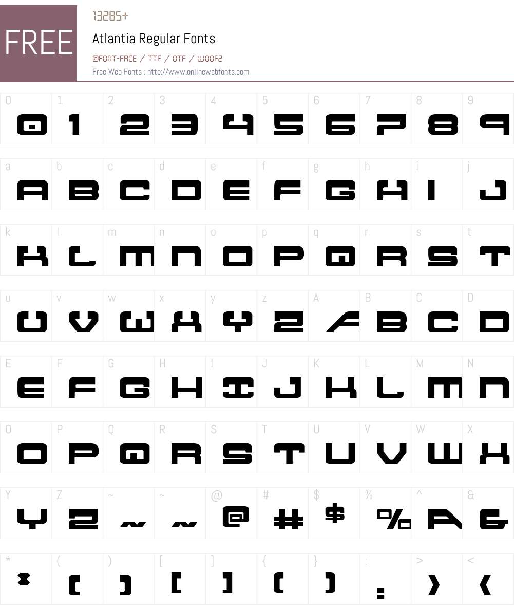 Atlantia Font Screenshots