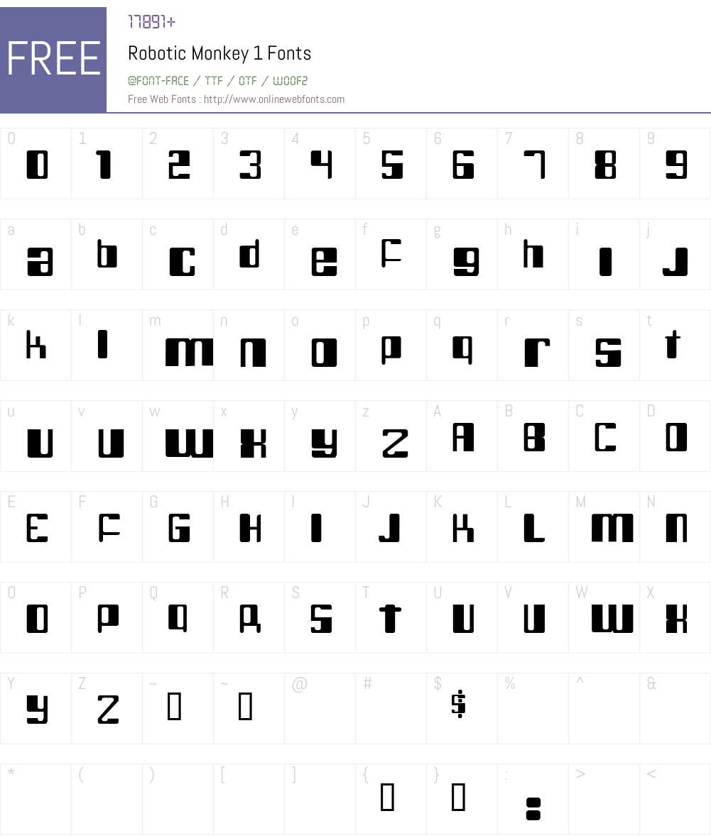 Robotic Monkey Font Screenshots