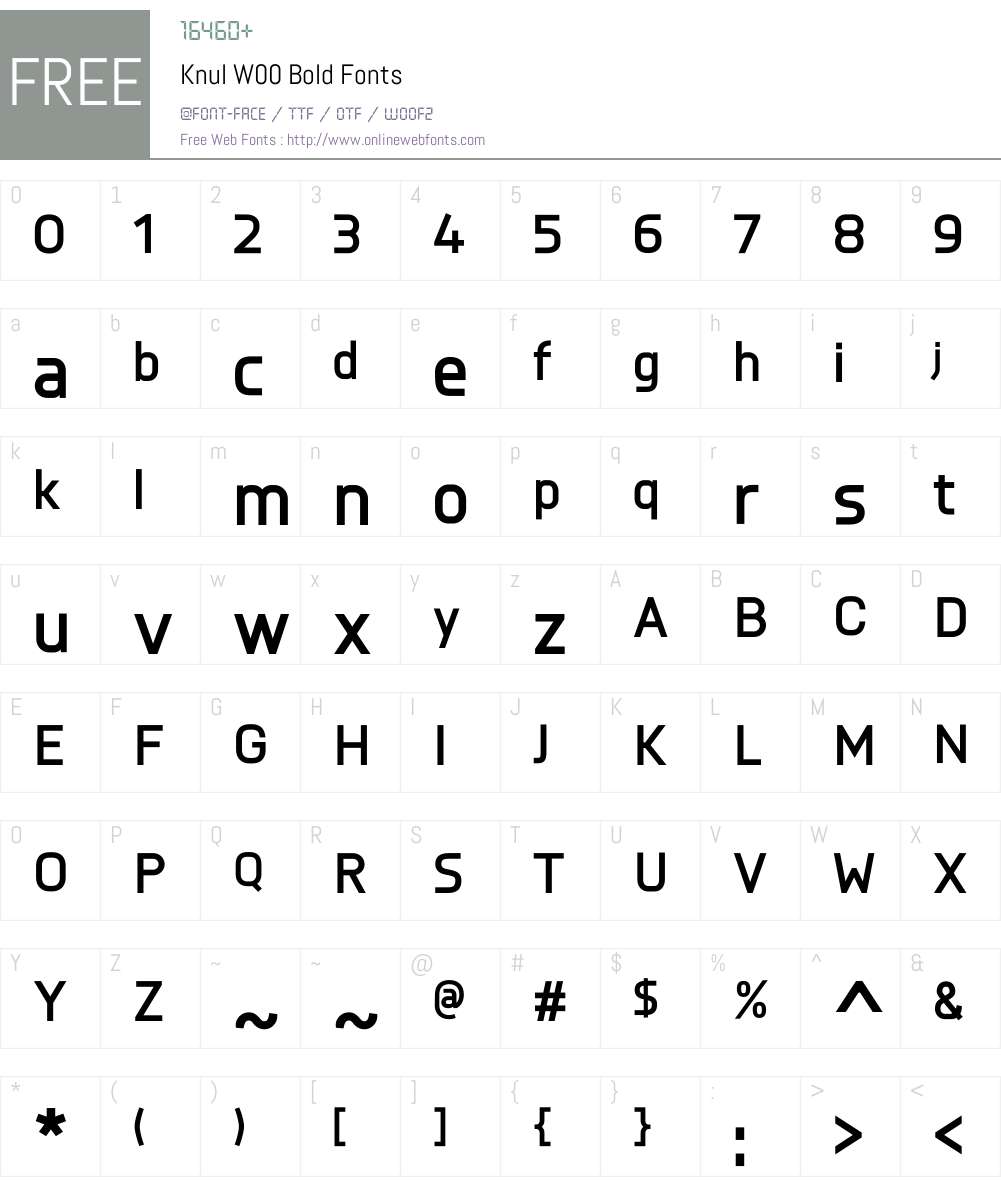 KnulW00-Bold Font Screenshots