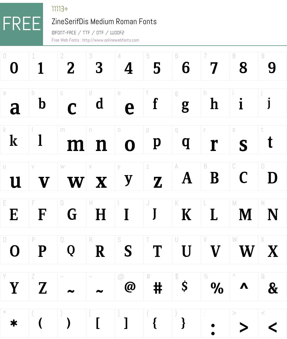 ZineSerifDis Font Screenshots