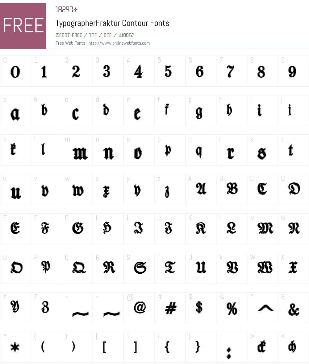 TypographerFraktur Contour Font Screenshots