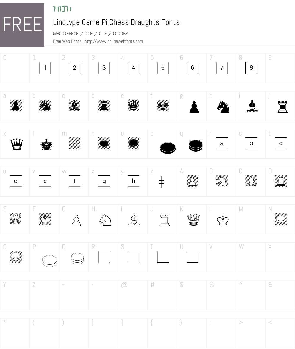 Linotype Game Pi Font Screenshots