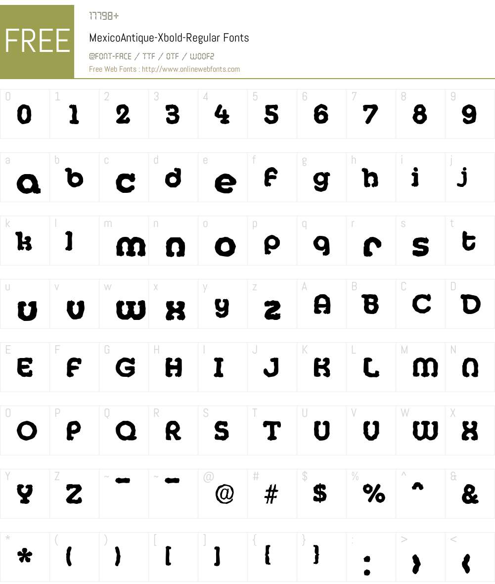 MexicoAntique-Xbold Font Screenshots