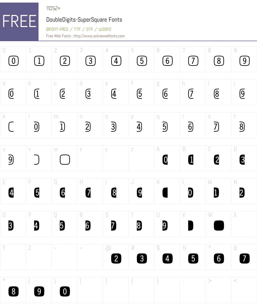 DoubleDigits Font Screenshots