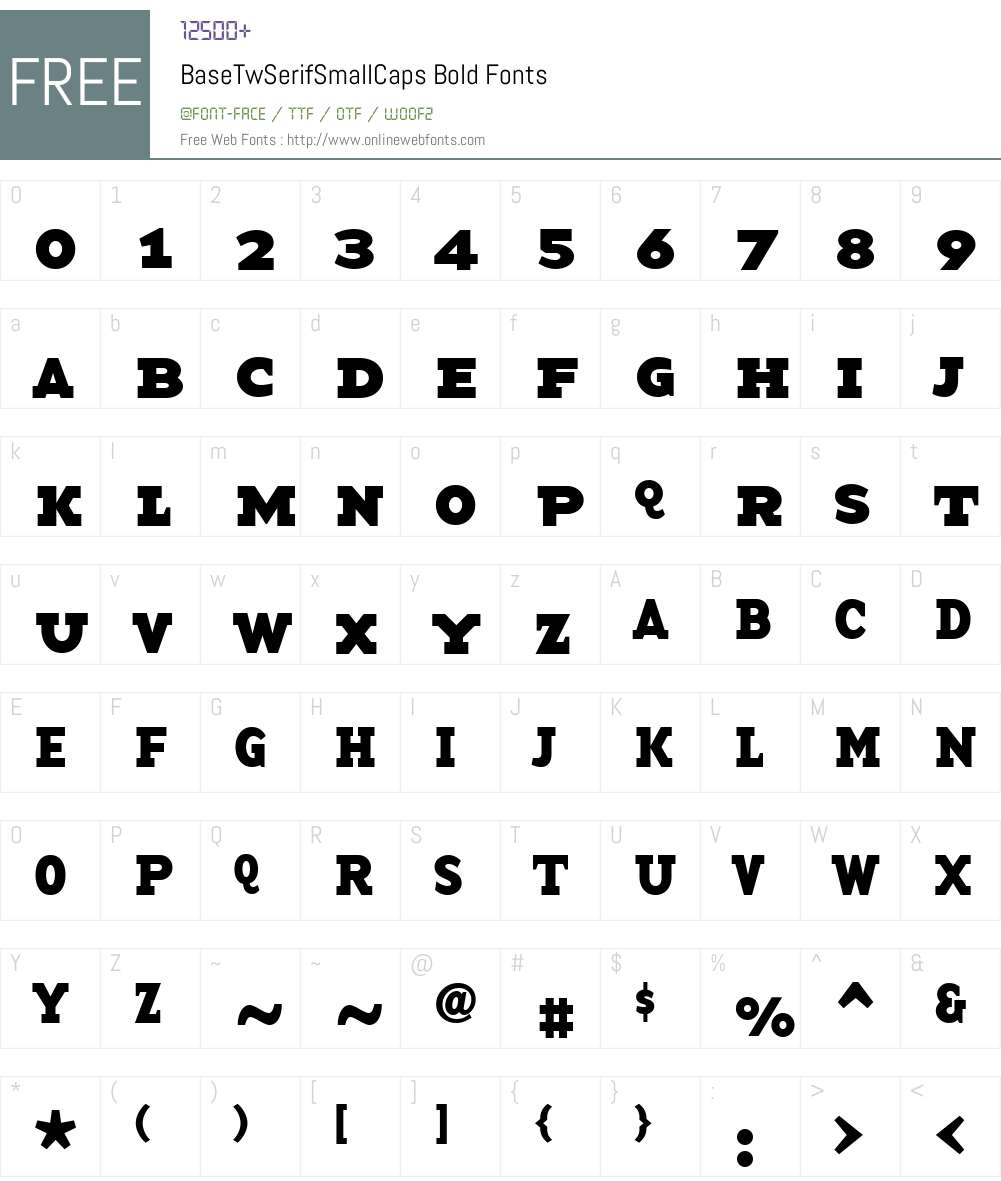 BaseTwSerifSmallCaps Font Screenshots